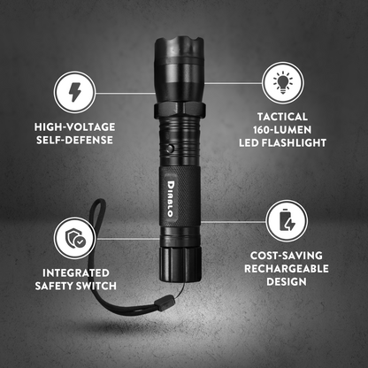 GD Diablo Stun Gun w/Flashlight/160 Lumen & 3-Function light