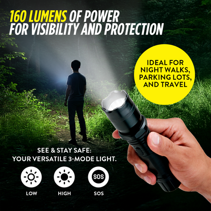 GD Diablo Stun Gun w/Flashlight/160 Lumen & 3-Function light