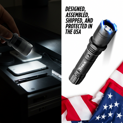 GD Diablo Stun Gun w/Flashlight/160 Lumen & 3-Function light