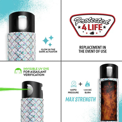 Pepper Spray With Stylish Rhinestone Design & Keychain | Bling It On